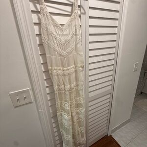 Tularosa Cream Lace Maxi Dress